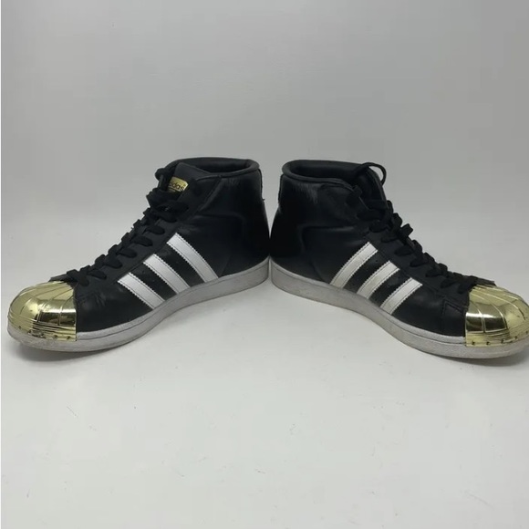 Adidas Woman’s 6.5 Pro Model Sneakers Black Gold Toe Rare BB2130 Jeremy Scott - Picture 4 of 12